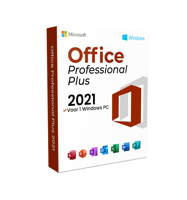 Microsoft Office 2021 Professional Plus | 1 Windows PC | Levenslange Bind Licentie